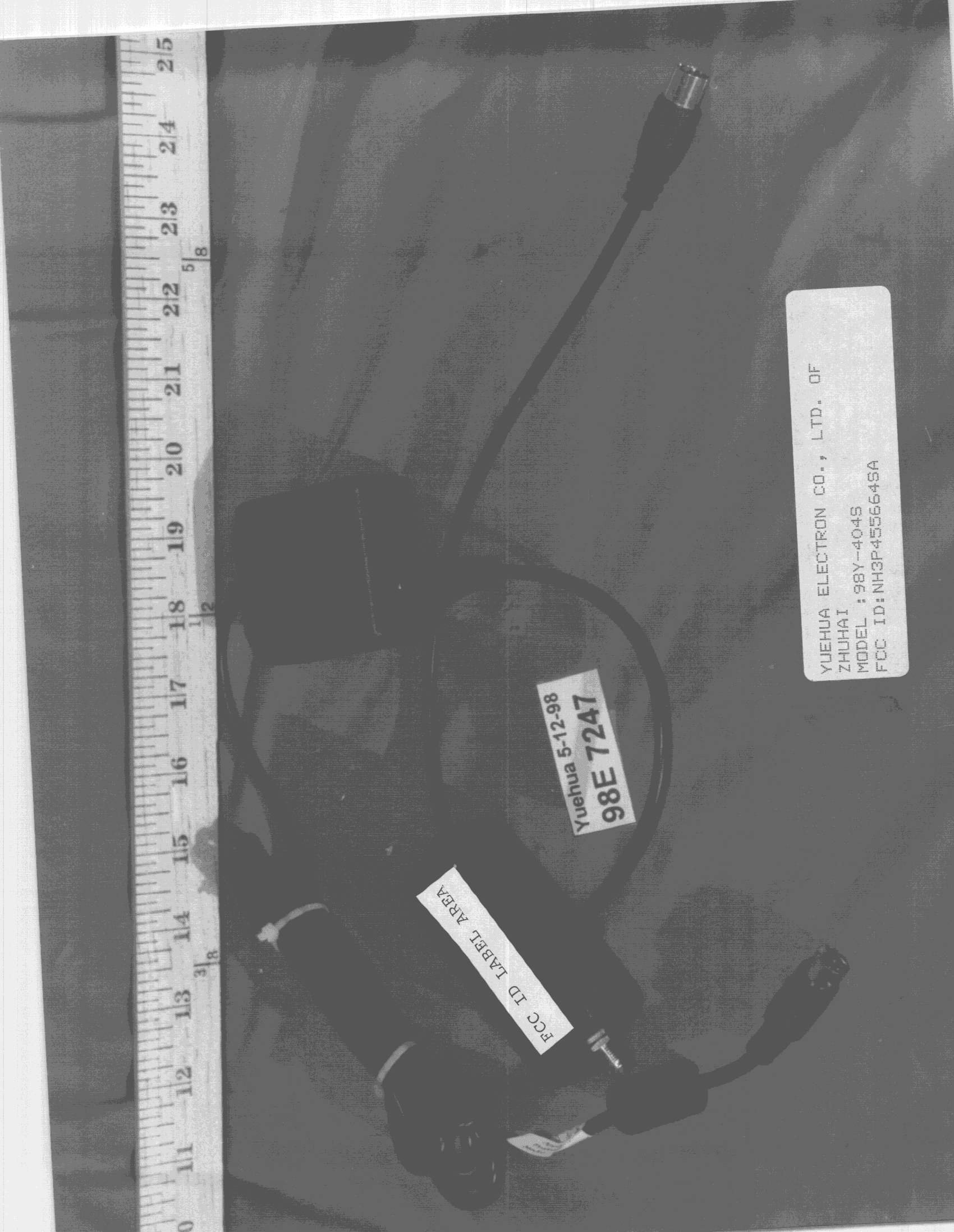 RF ADAPTOR - FCC ID NH3P455664SA - Yuehua Electron Co Ltd of Zhuhai