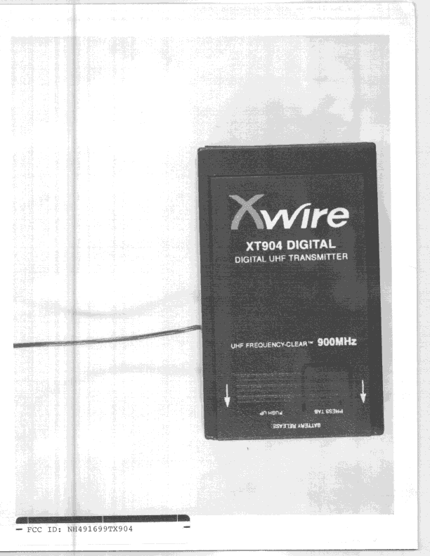 DXX - Part 15 Low Power Communication Device Transmitter - FCC ID NH491699TX904 - Xwire