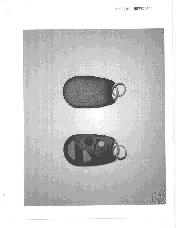 Keyless Entry System Transmitter - FCC ID NHVWBU43 - Tohoku Alps Co Ltd