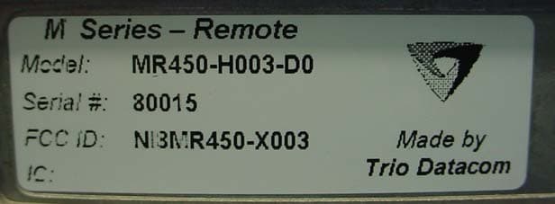 FM Radio Modem - FCC ID NI8MR450-X003 - Schneider Electric Systems Canada Inc.