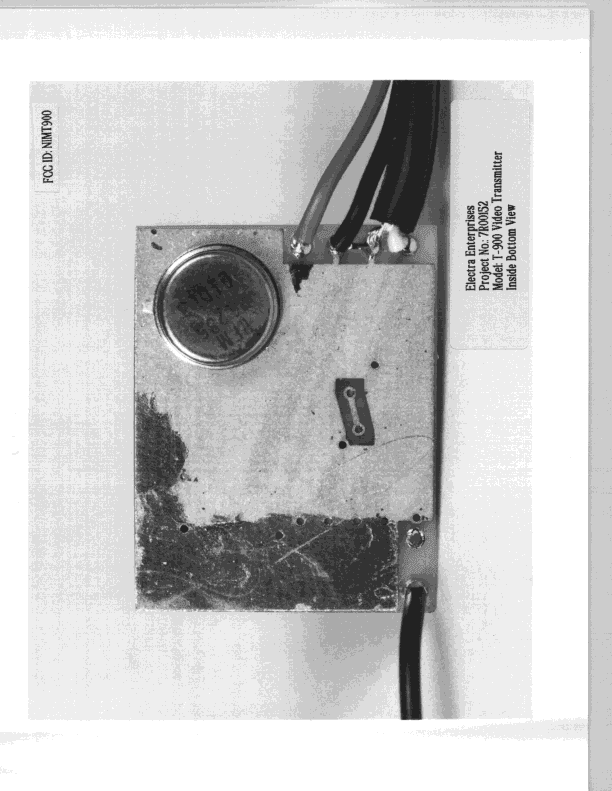 Small Video Transmitter - FCC ID NIMT900 - Electra Enterprises
