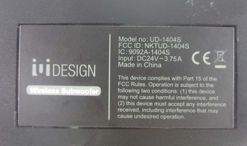 Subwoofer - FCC ID NKTUD-1404S - Platform2 International Limited (2)