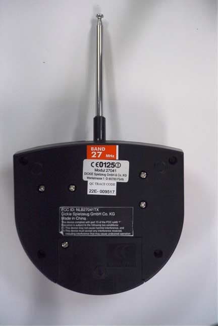 RC TOY TRANSMITTER - FCC ID NLB27041TX - Dickie Toys Hong Kong Ltd. (1)