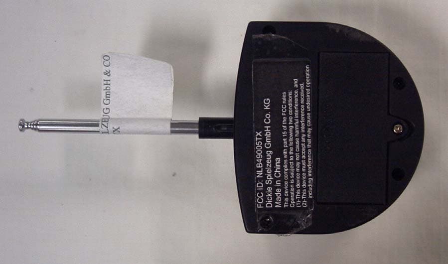 49 MHz REMOTE CONTROL TRANSMITTER - FCC ID NLB49005TX - Dickie Toys Hong Kong Ltd. (1)