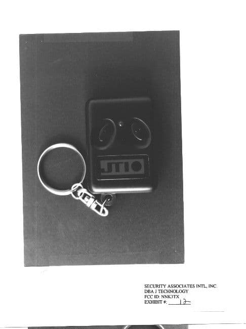 AUTO SECURITY TRANSMITTER - FCC ID NNK3TX - Security Associates International Inc