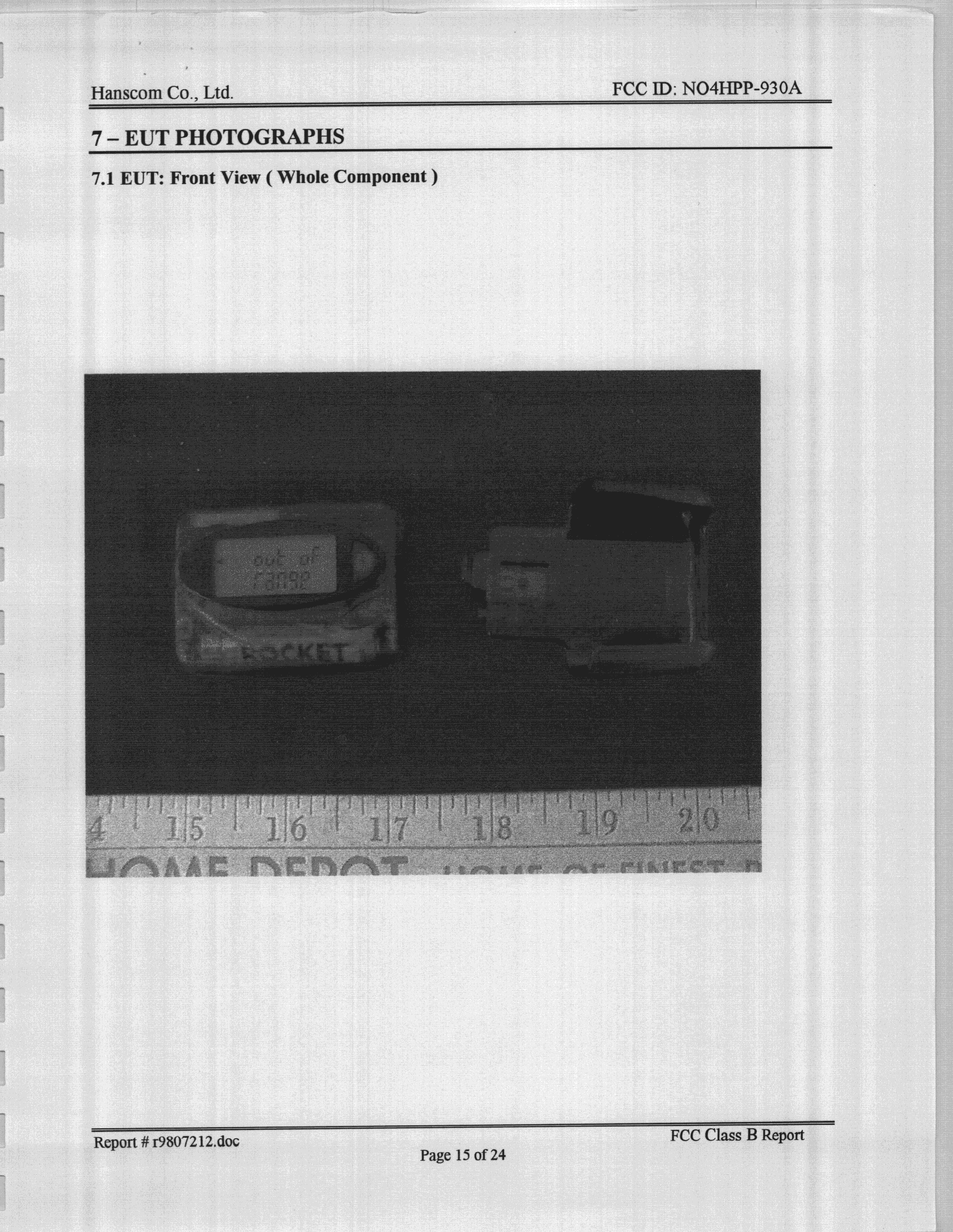 Paging Receiver - FCC ID NO4HPP-930A - Hanscom Co Ltd (2)