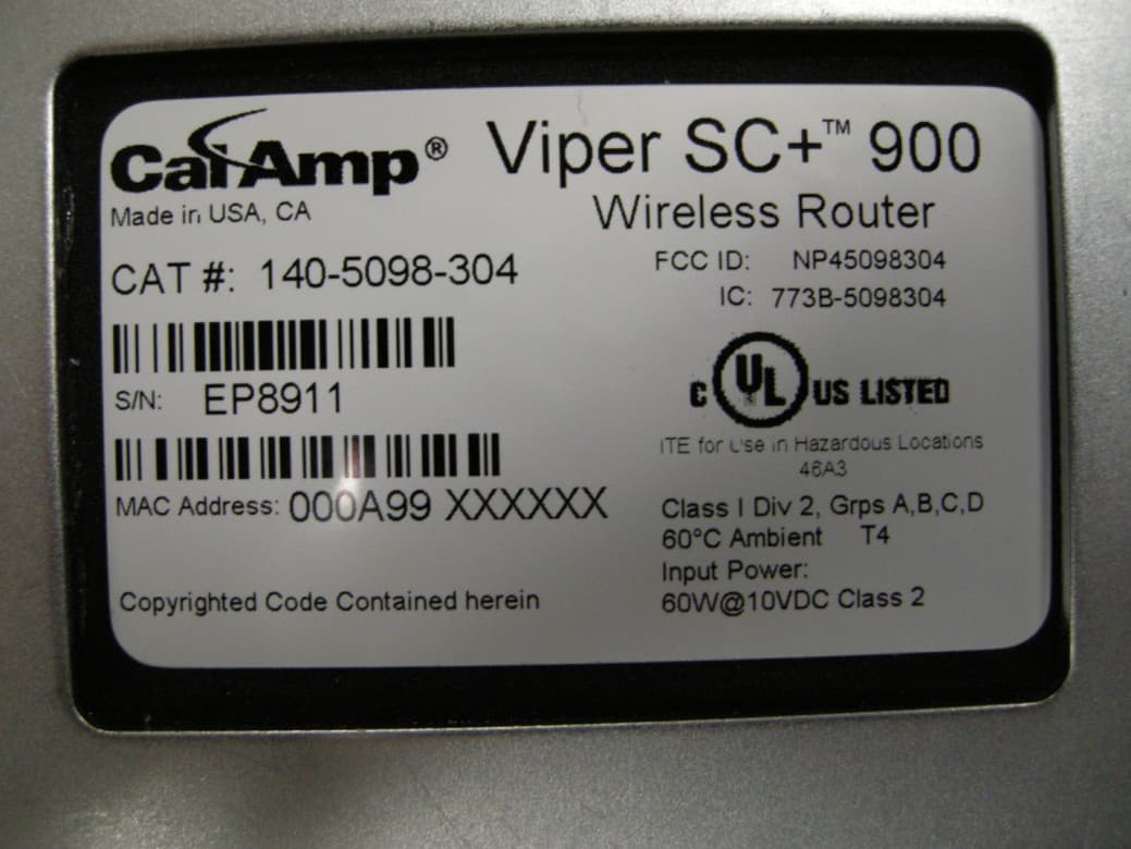 VIPER SC+ 900 VHF 880-902 MHZ - FCC ID NP45098304 - CalAmp Wireless Networks Corporation (2)