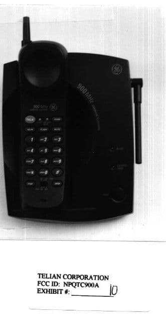 900 MHz Cordless Phone - FCC ID NPQTC900A - Telian Corporation