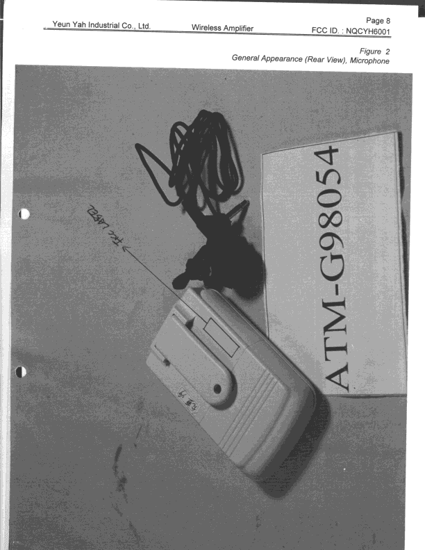 Wireless Microphone - FCC ID NQCYH6001 - Promic Technology Co., Ltd.