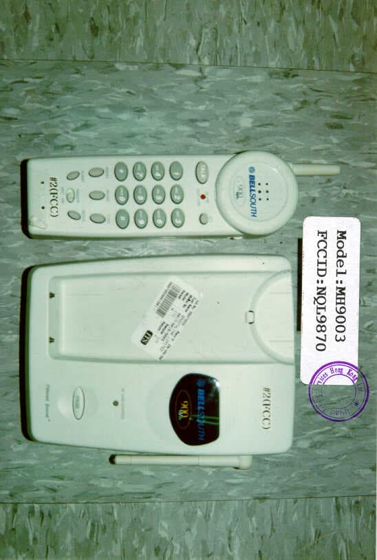 900MHz CORDLESS PHONE - FCC ID NQL9870 - Greatsino Electronic Limited
