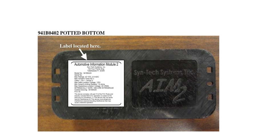 AUTOMATED FUEL MANAGEMENT SYSTEM - FCC ID NR3AIM2MB - Syn Tech Systems Inc