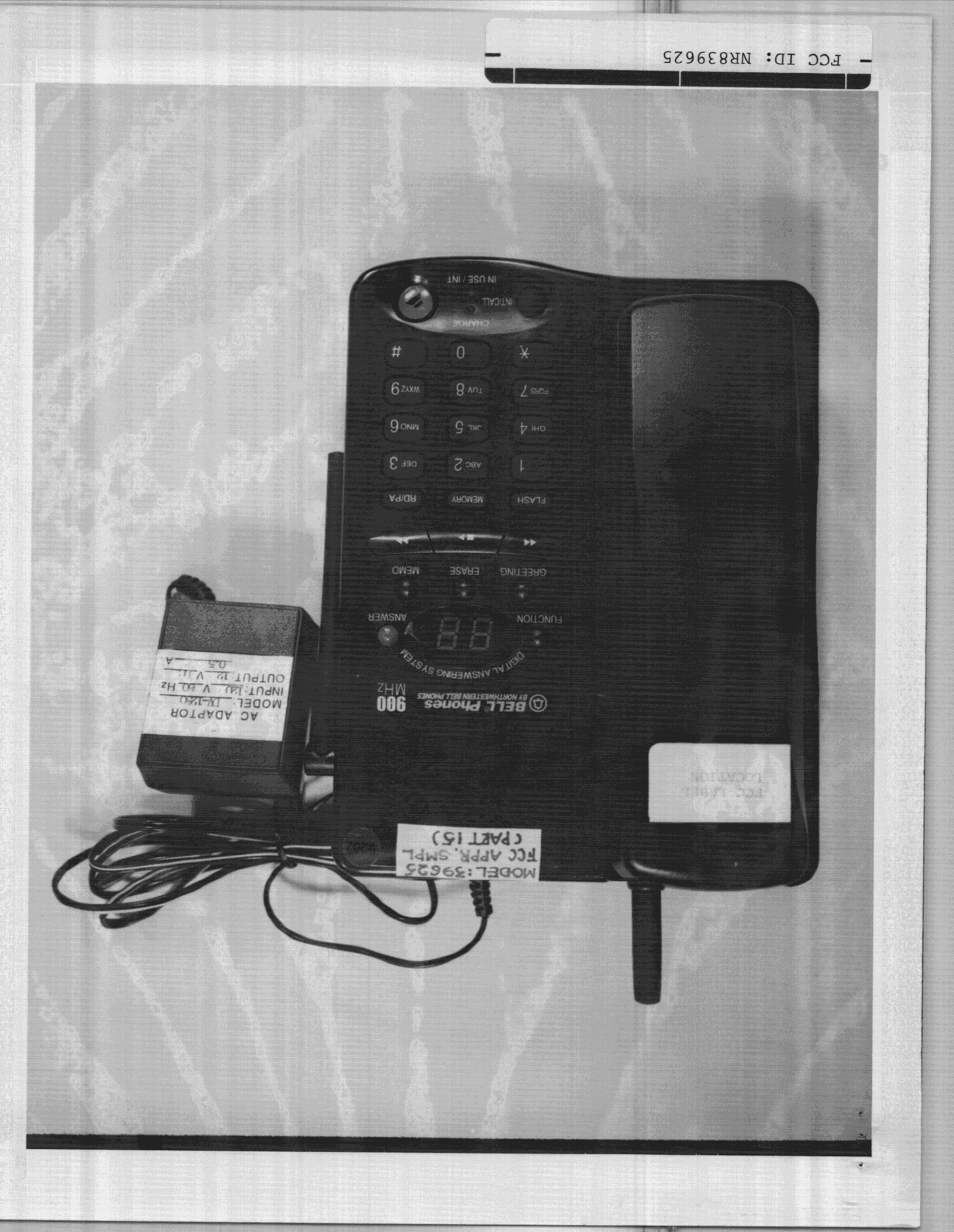 900 MHz cordless phone - FCC ID NR839625 - Shenzhen Taifeng Electronic Co Ltd (1)