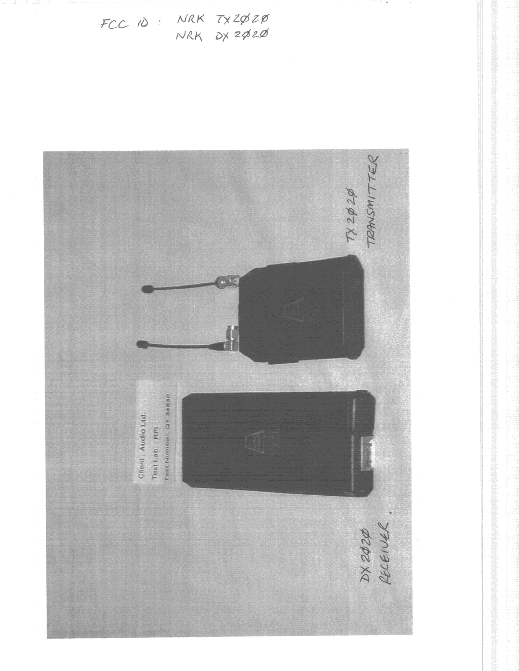 TBT - Licensed Broadcast Transmitter Worn on Body - FCC ID NRKTX2020 - Audio Limited