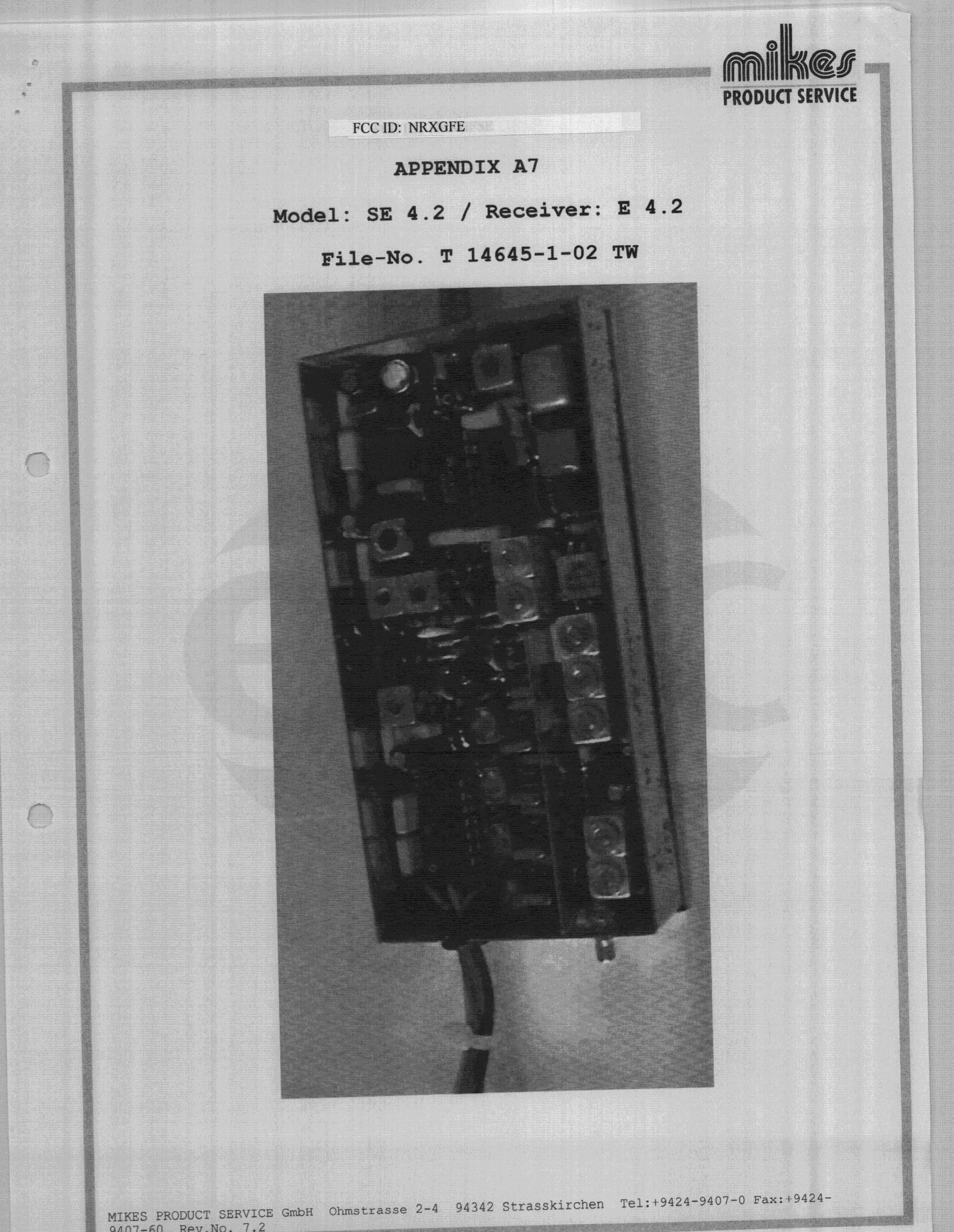 CYY - Communications Receiver used w/Pt 15 Transmitter - FCC ID NRXGFE - Gross Funk GmbH (4)