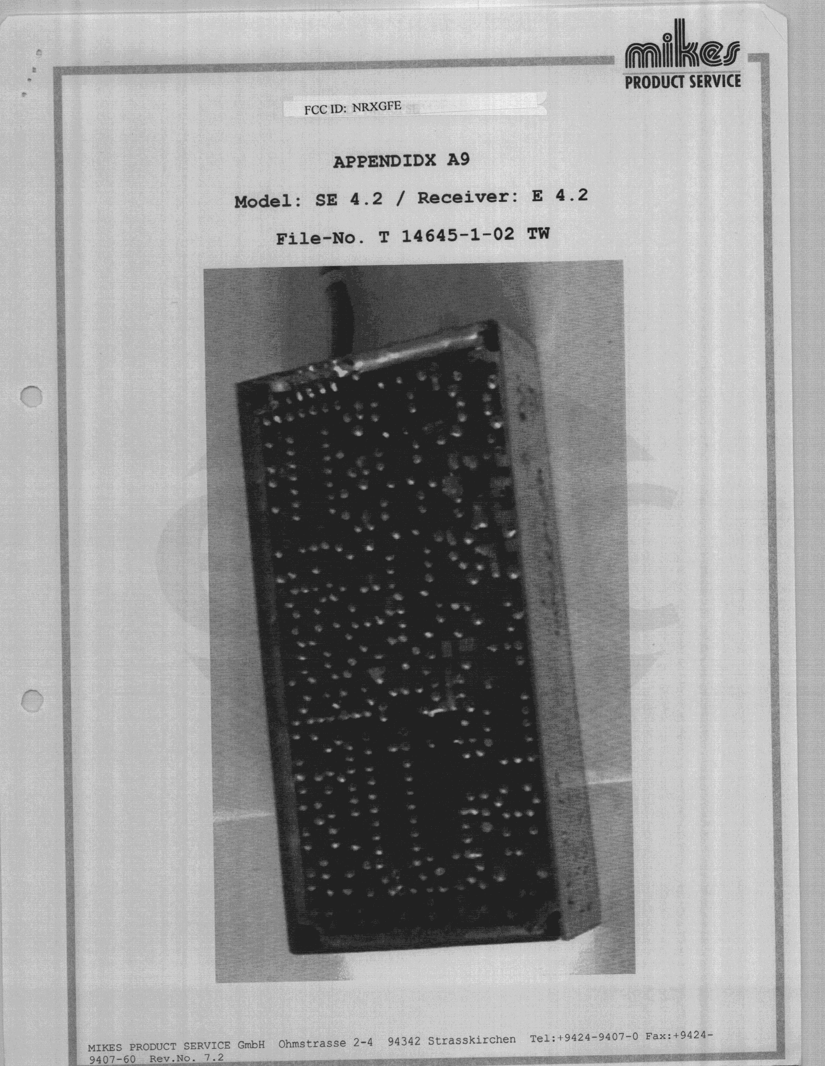 CYY - Communications Receiver used w/Pt 15 Transmitter - FCC ID NRXGFE - Gross Funk GmbH (3)
