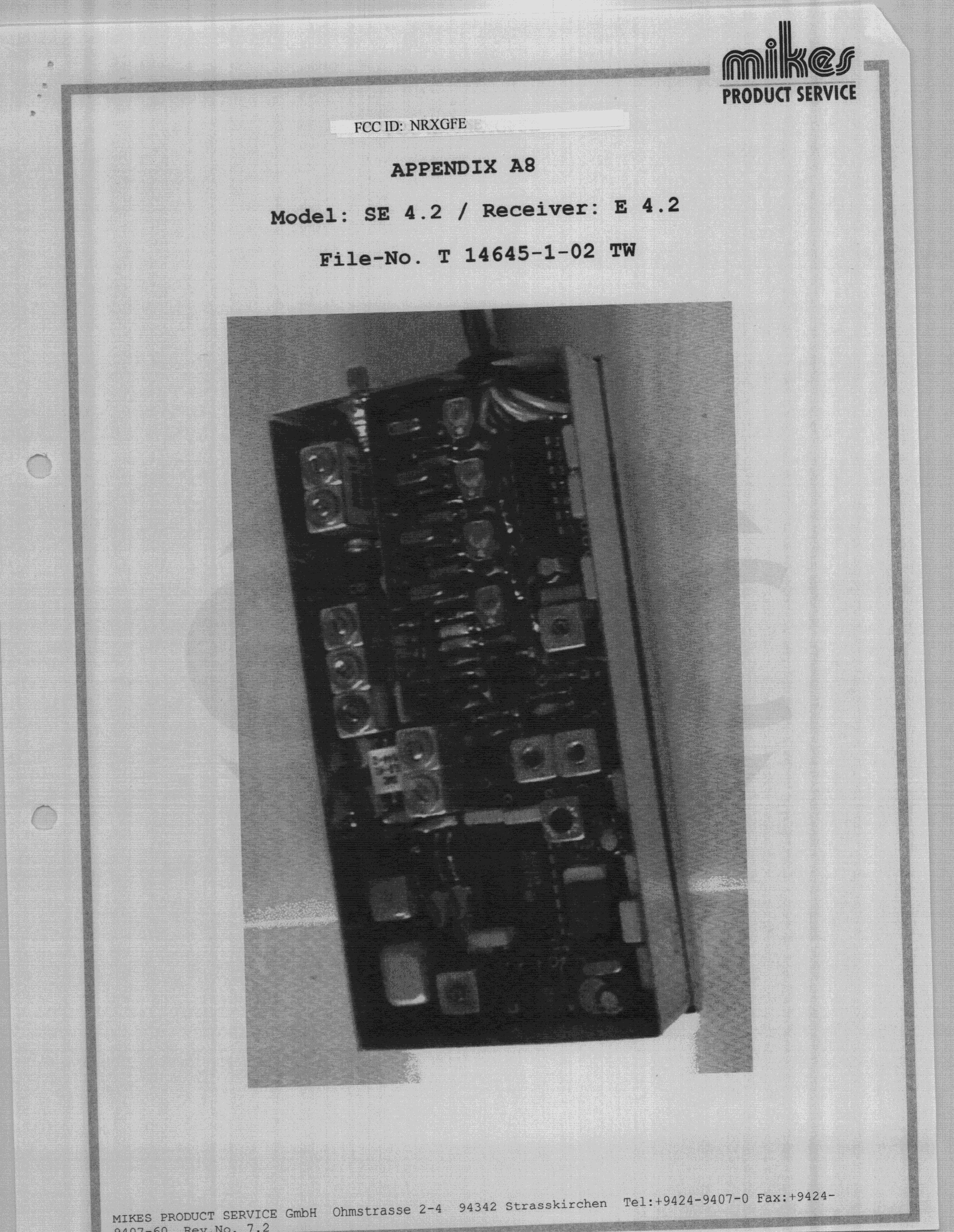 CYY - Communications Receiver used w/Pt 15 Transmitter - FCC ID NRXGFE - Gross Funk GmbH (5)