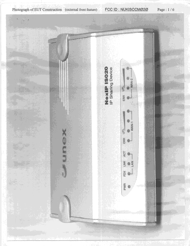 JBP - Part 15 Class B Computing Device Peripheral - FCC ID NUKISCCM020 - Unex Technology Corporation (2)