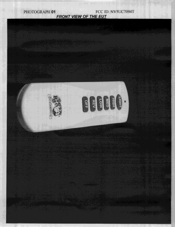 Wireless Fan/Light Control - FCC ID NV5UC7094T - Aloha Houseware Co Ltd (1)