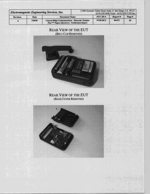 Low Power Communications Device Receiver - FCC ID NVHCRCI - Canyon Ridge Communications Inc (2)