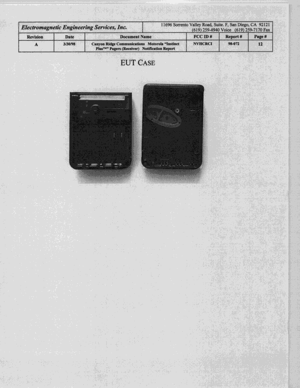 Low Power Communications Device Receiver - FCC ID NVHCRCI - Canyon Ridge Communications Inc (3)