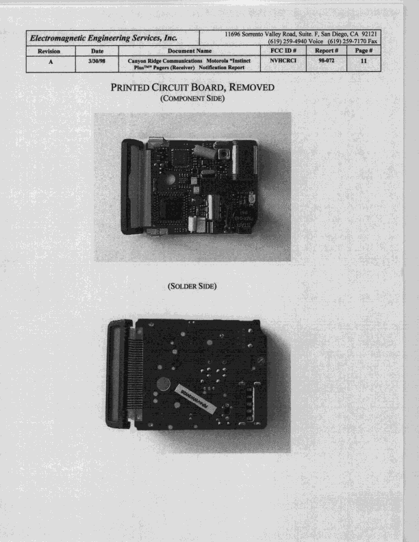 Low Power Communications Device Receiver - FCC ID NVHCRCI - Canyon Ridge Communications Inc (1)
