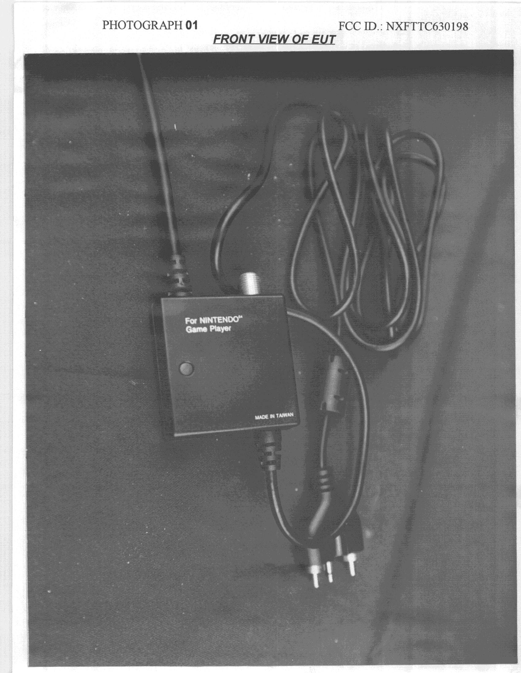 RF Modulator for Video Game - FCC ID NXFTTC630198 - Taiwan Techtron Corp.