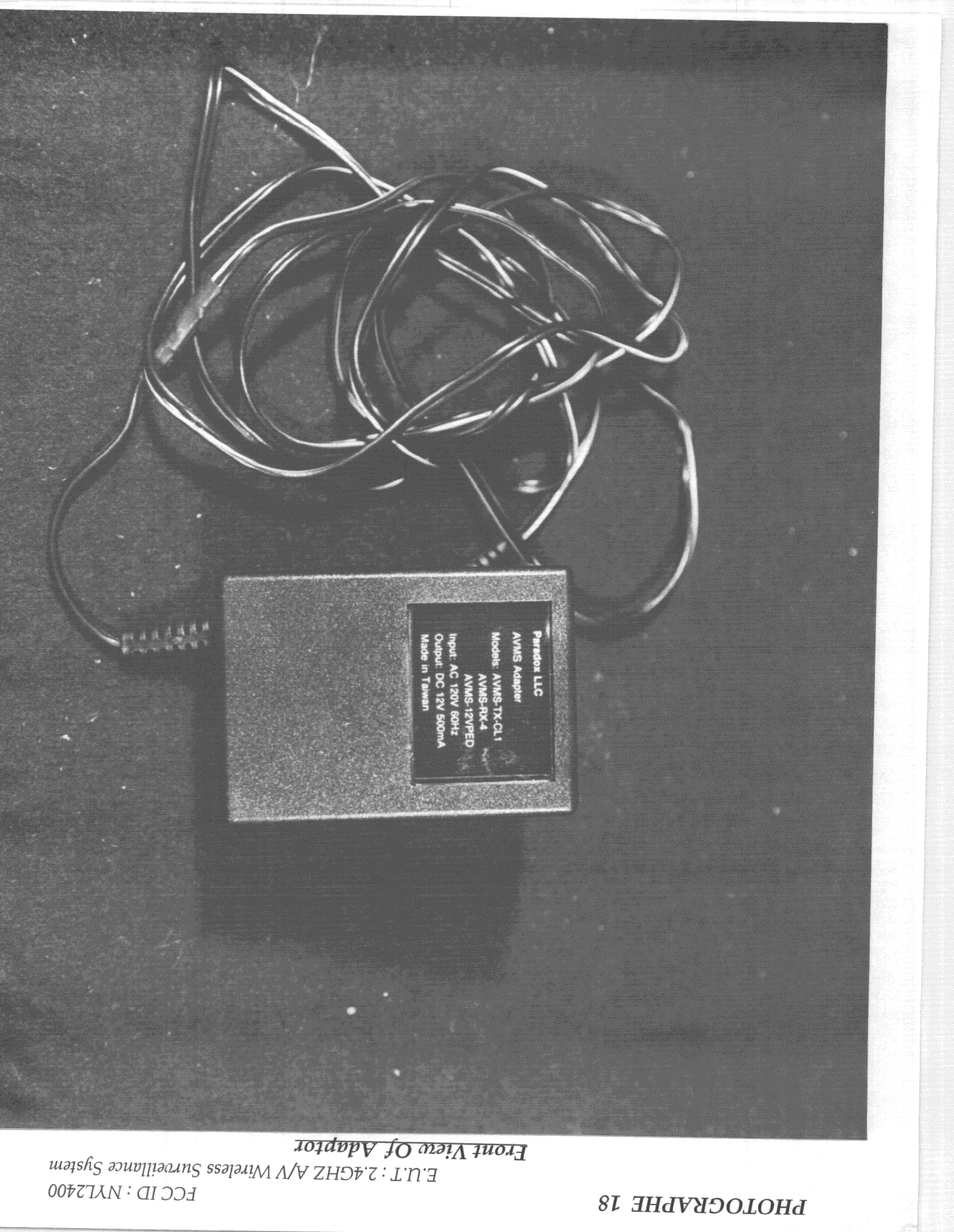 DXX - Part 15 Low Power Communication Device Transmitter - FCC ID NYL2400 - Racewood Technology Co. Ltd.