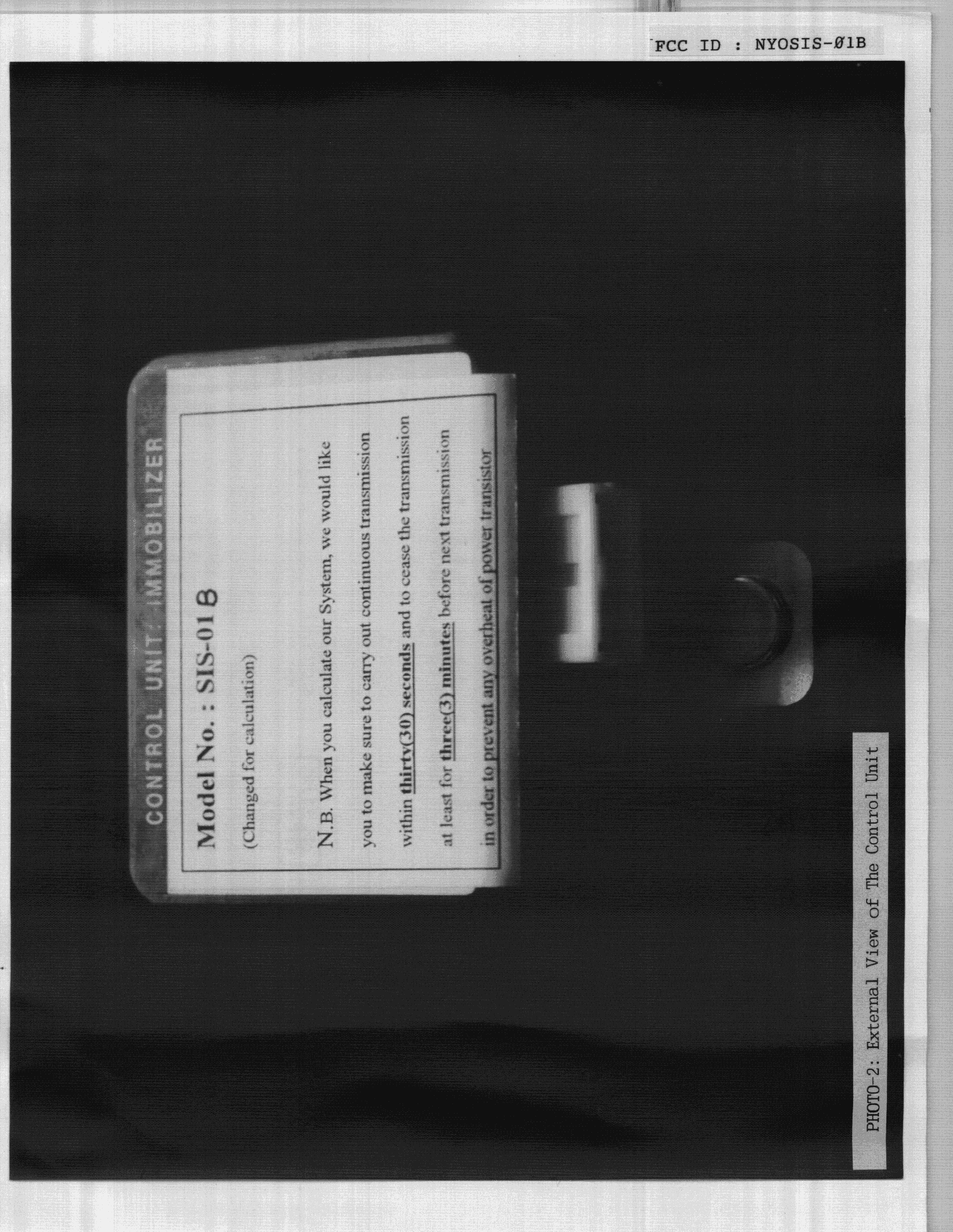 Immobilizer - FCC ID NYOSIS-01B - MOBASE ELECTRONICS CO., LTD. (2)