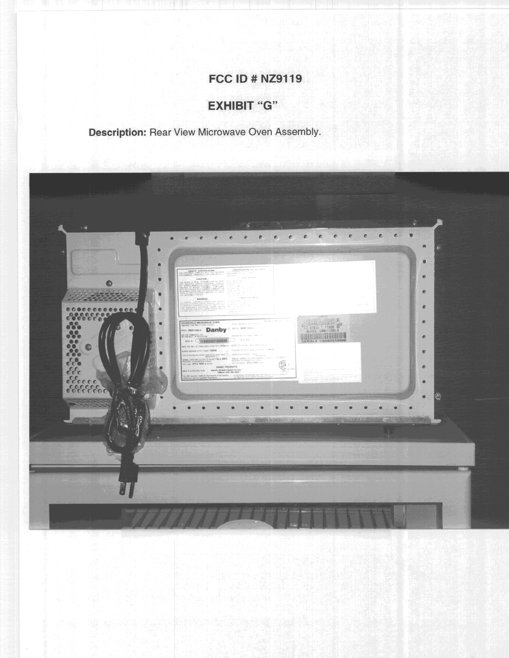 Microwave Oven - FCC ID NZ9119 - Danby Products Inc. (5)