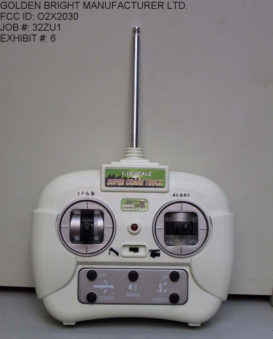 27MHz R/C Transmitter - FCC ID O2X2030 - Golden Bright Manufacturer Ltd