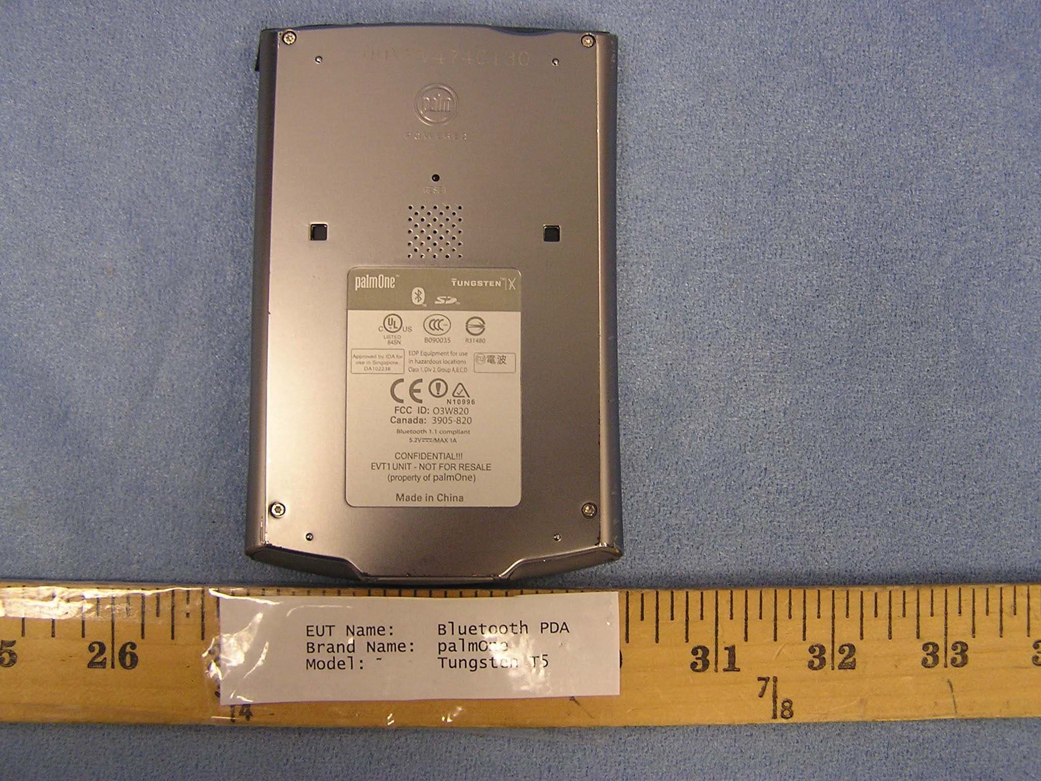 PDA With Bluetooth - FCC ID O3W820 - Palm Inc (3)