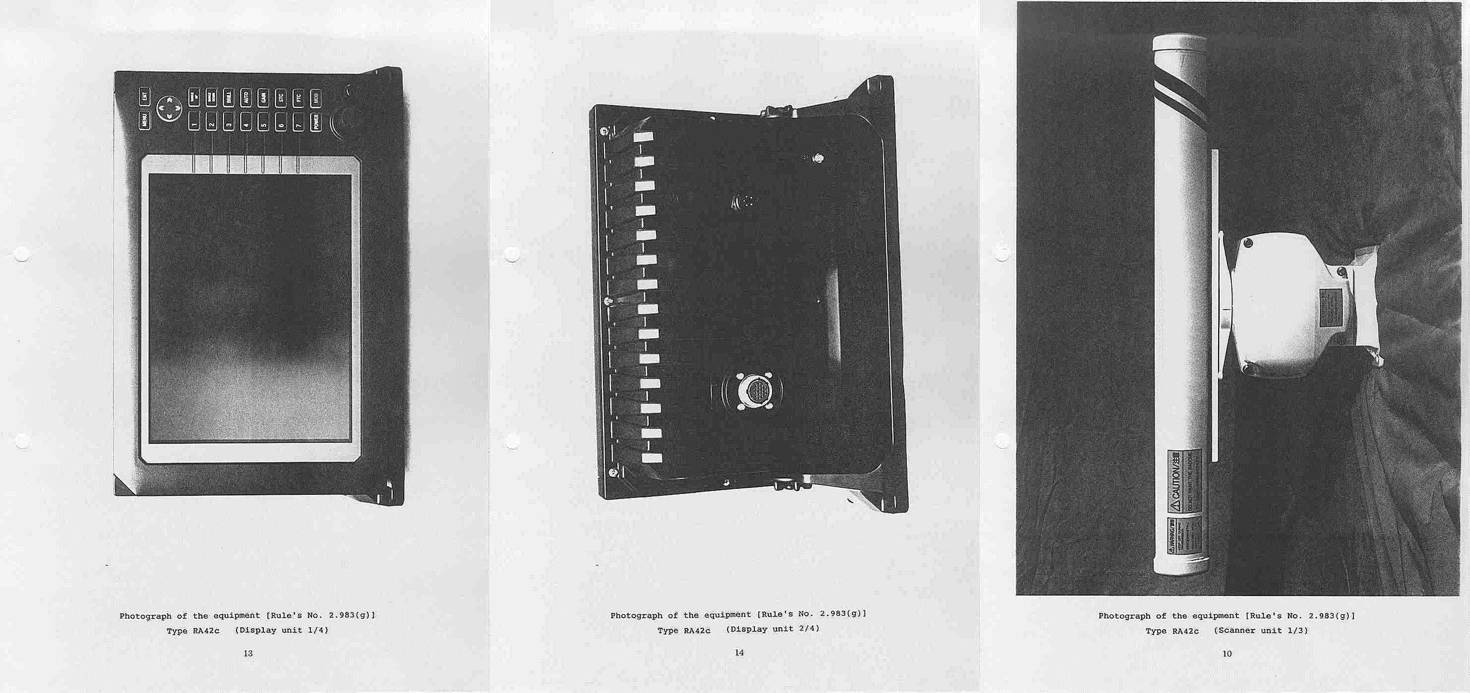 Marine Radar RA42C - FCC ID O5VRB716A - Koden Electronics Co., Ltd