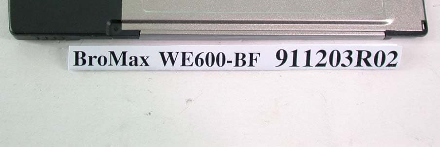 54M WLAN CardBus Adapter - FCC ID O6M-WE600BF - BroMax Communications Inc