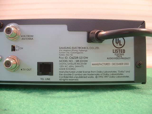 Digital Satellite Receiver - FCC ID O6ZSIR-S310W - Humax Co., Ltd.