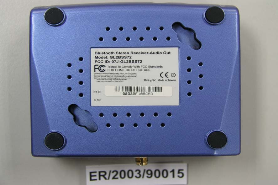 Bluetooth Stereo Transmitter-Audio In - FCC ID O7J-GL2BSS72 - Global Sun Technology Inc