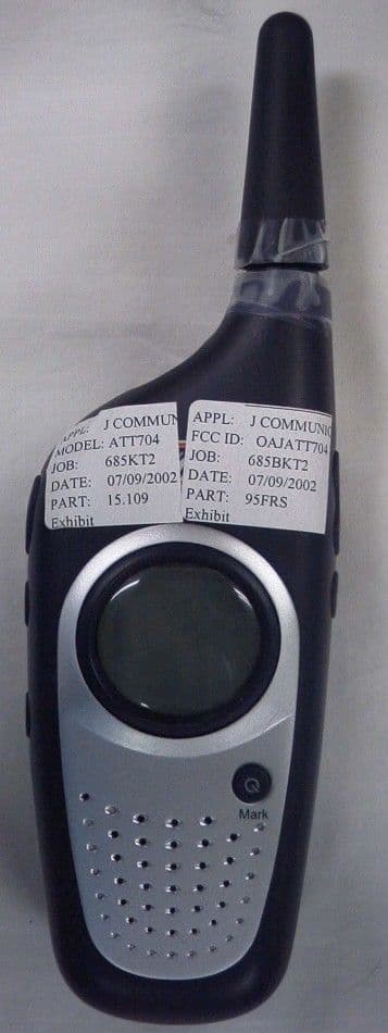 FRS/ GMRS + GPS + NOAA Transceiver - FCC ID OAJATT704 - J Communications Co Ltd
