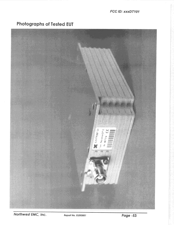 DSS - Part 15 Spread Spectrum Transmitter - FCC ID OBWDT101 - Bittium USA Inc