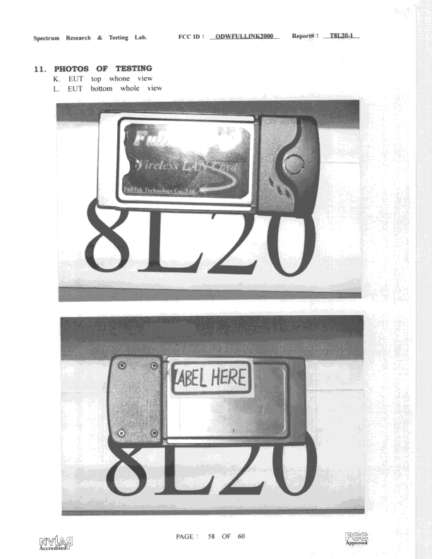 DSS - Part 15 Spread Spectrum Transmitter - FCC ID ODWFULLINK2000 - Fulltek Technology Co. Ltd.