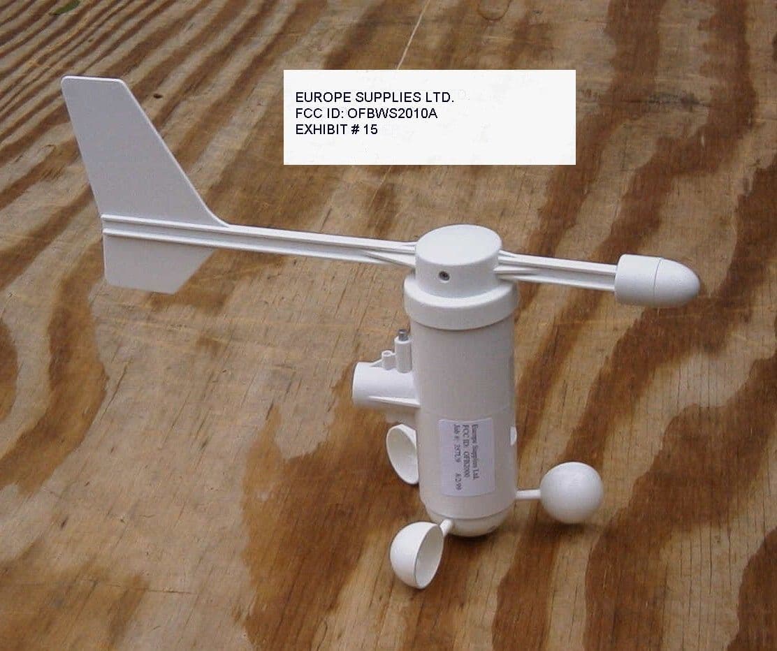 Weather Station - Anemometer - FCC ID OFBWS2010A - Europe Supplies Limited
