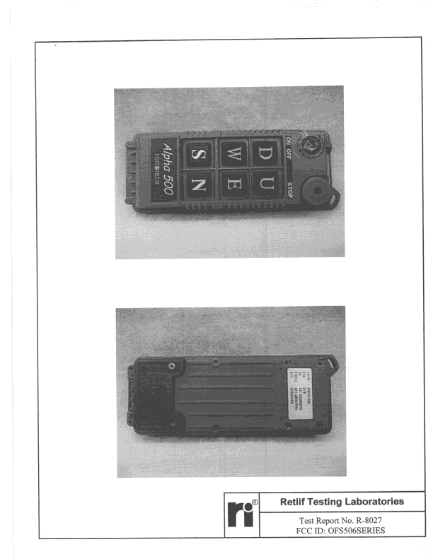 DSC - Part 15 Security/Remote Control Transmitter - FCC ID OFS506SERIES - Mitsuboshi Boeki Incorporated
