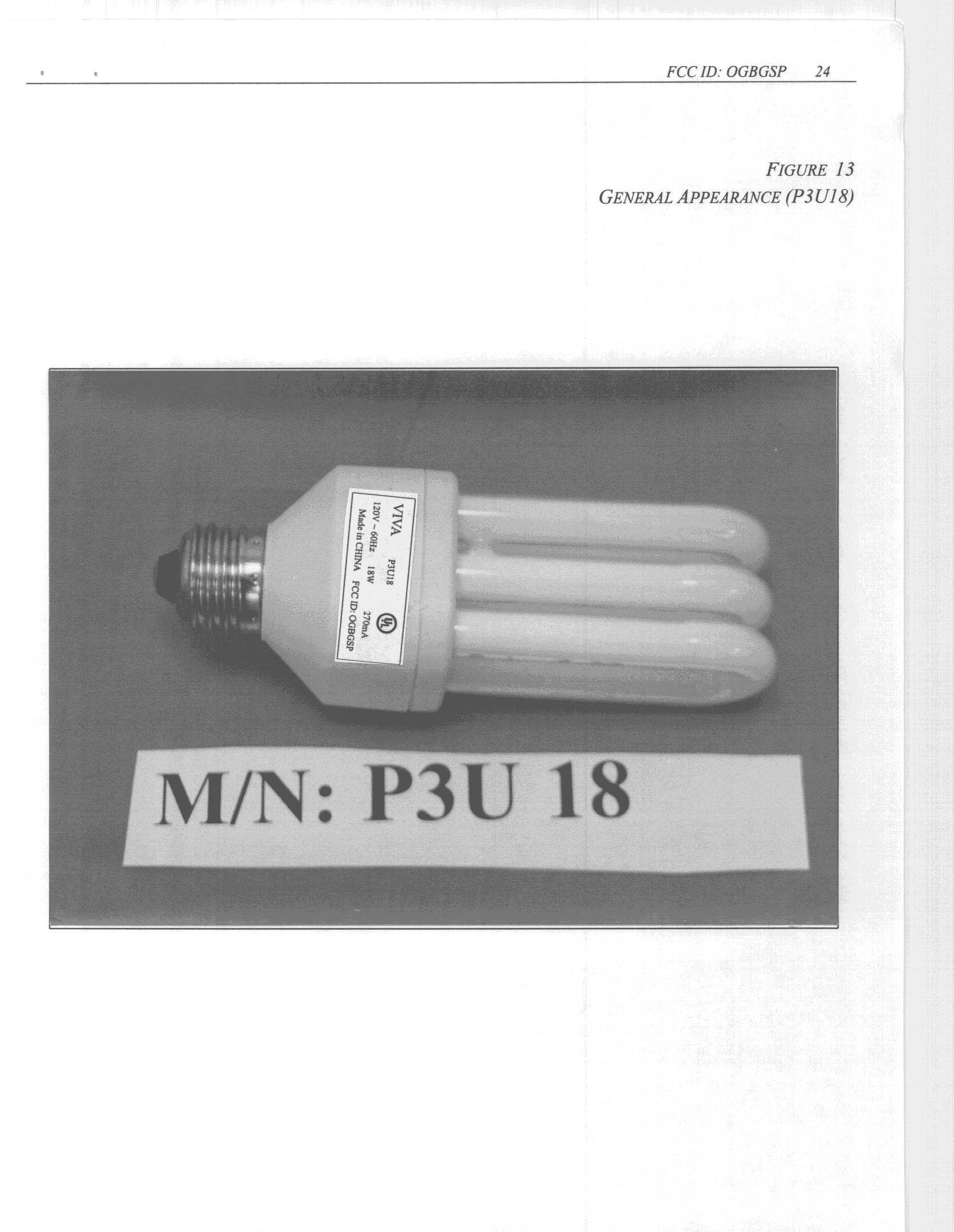 RF Lamp - FCC ID OGBGSP - Shanghai Viva Home Improvement Co. Ltd. (4)