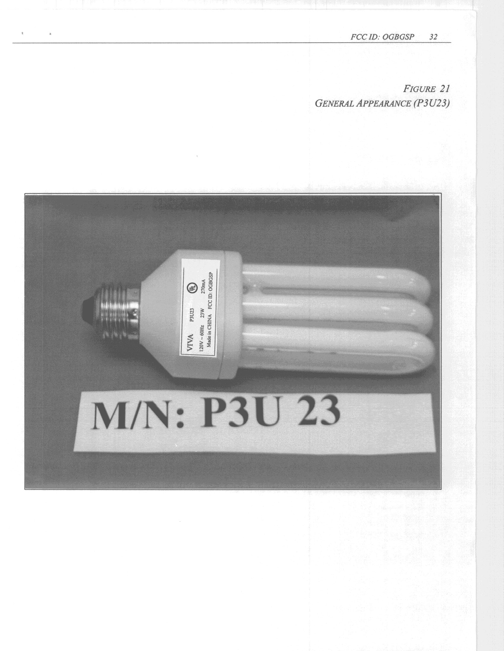 RF Lamp - FCC ID OGBGSP - Shanghai Viva Home Improvement Co. Ltd. (5)