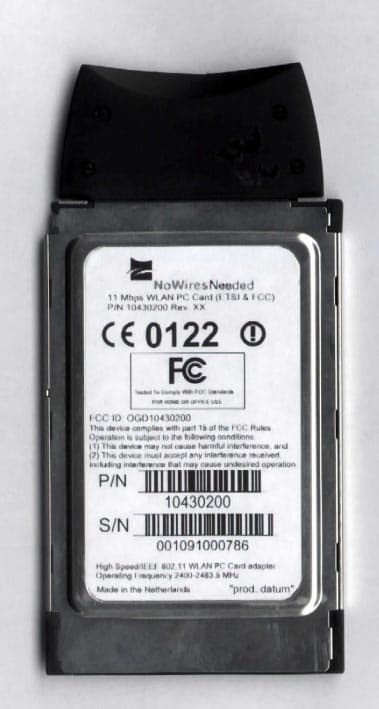 WLAN PCMCIA Card - FCC ID OGD10430200 - No Wires Needed