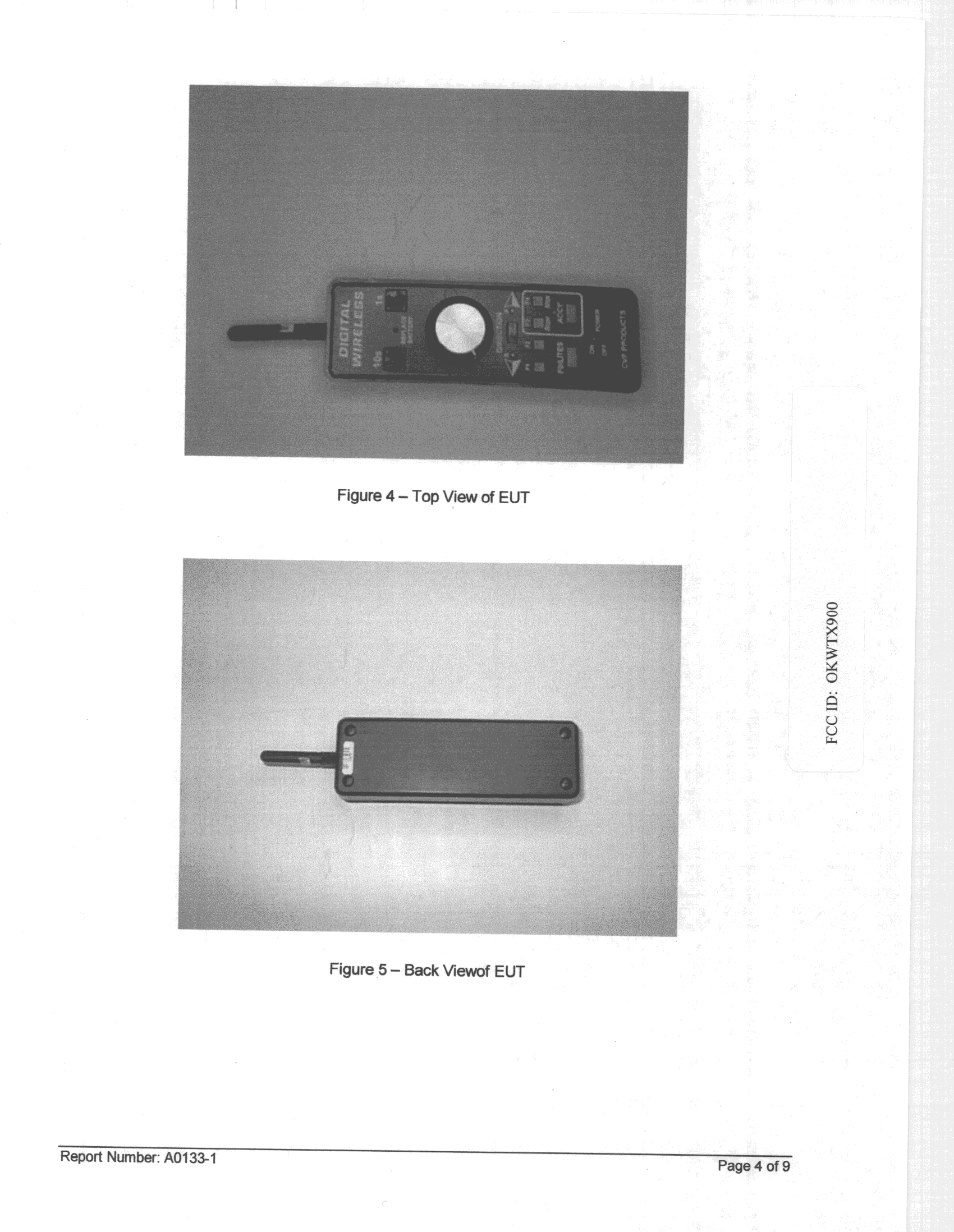 DXX - Part 15 Low Power Communication Device Transmitter - FCC ID OKWTX900 - CVP Products