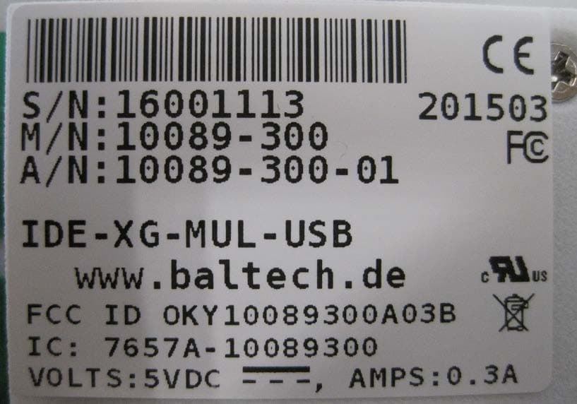 IDE-XG-MUL-USB - FCC ID OKY10089300A03B - Baltech AG
