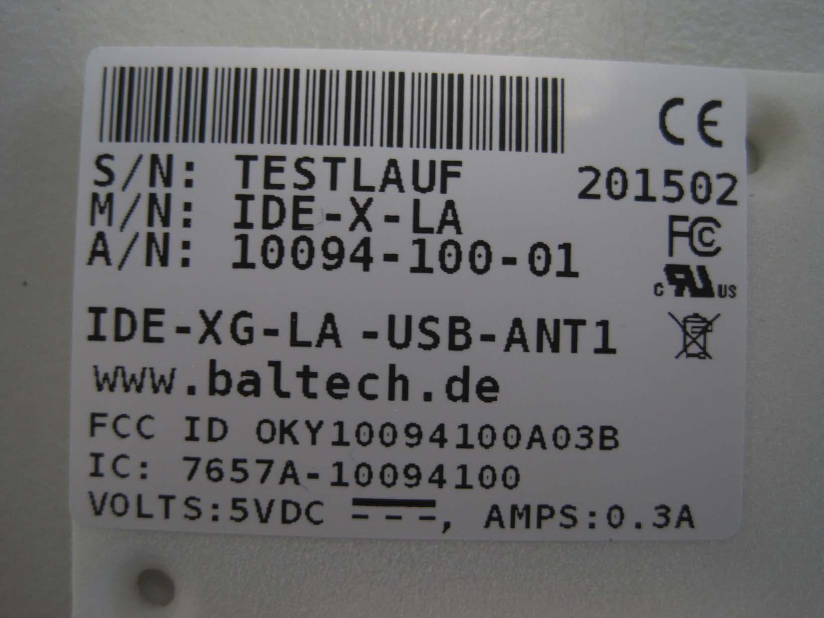 RFID Module - FCC ID OKY10094100A03B - Baltech AG (4)