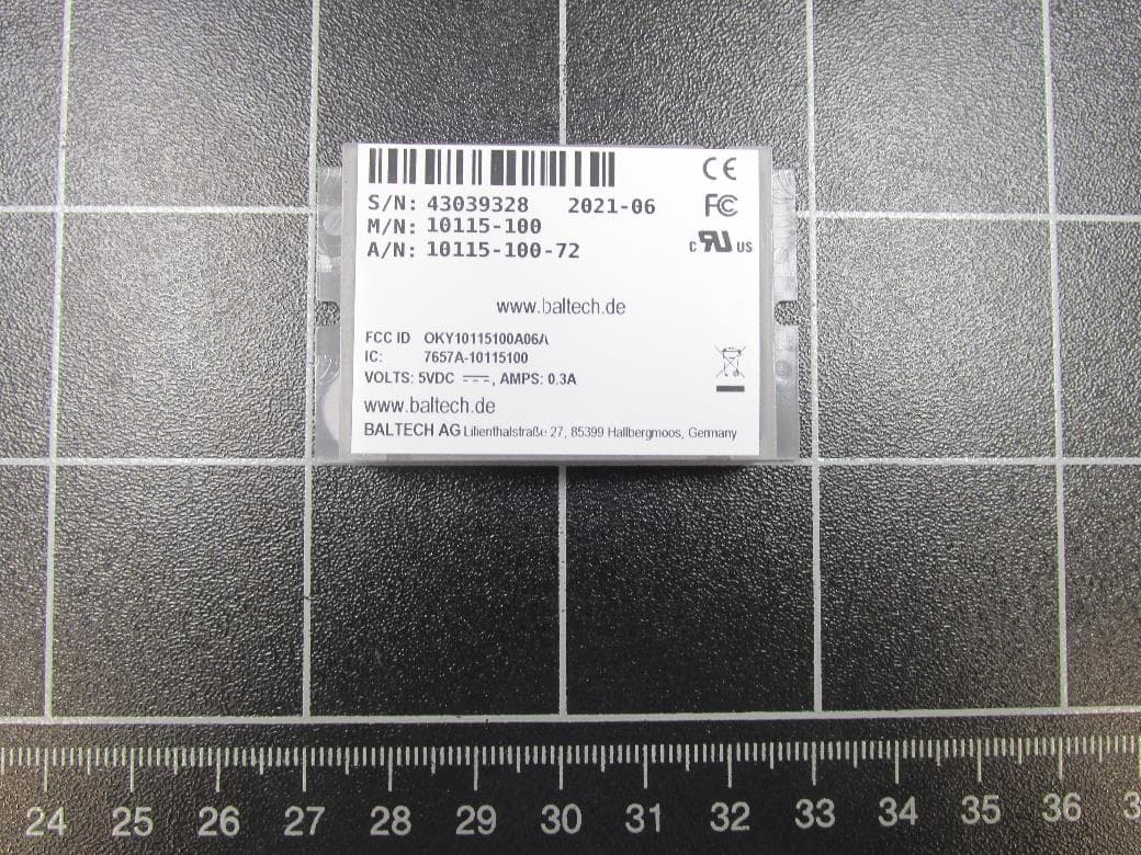 RFID Card Reader - FCC ID OKY10115100A06A - Baltech AG (3)