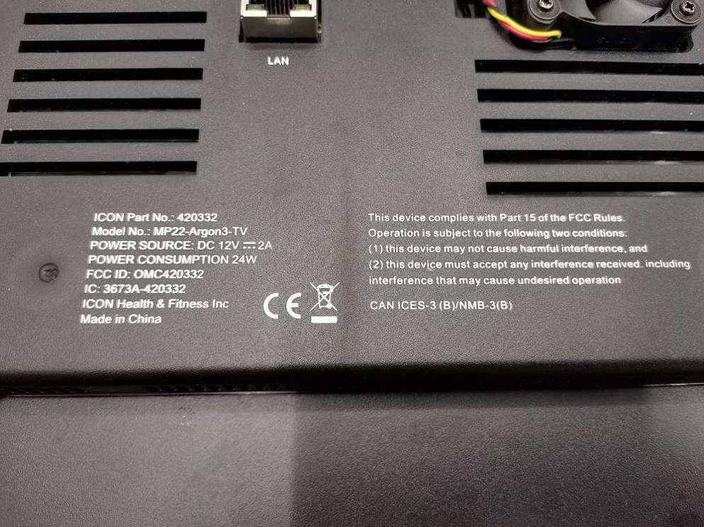 Tablet - FCC ID OMC420332 - iFIT Health and Fitness, Inc.