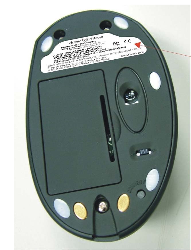 Wireless Optical Mouse - FCC ID OO9P6901 - G.Tech Technology Ltd.
