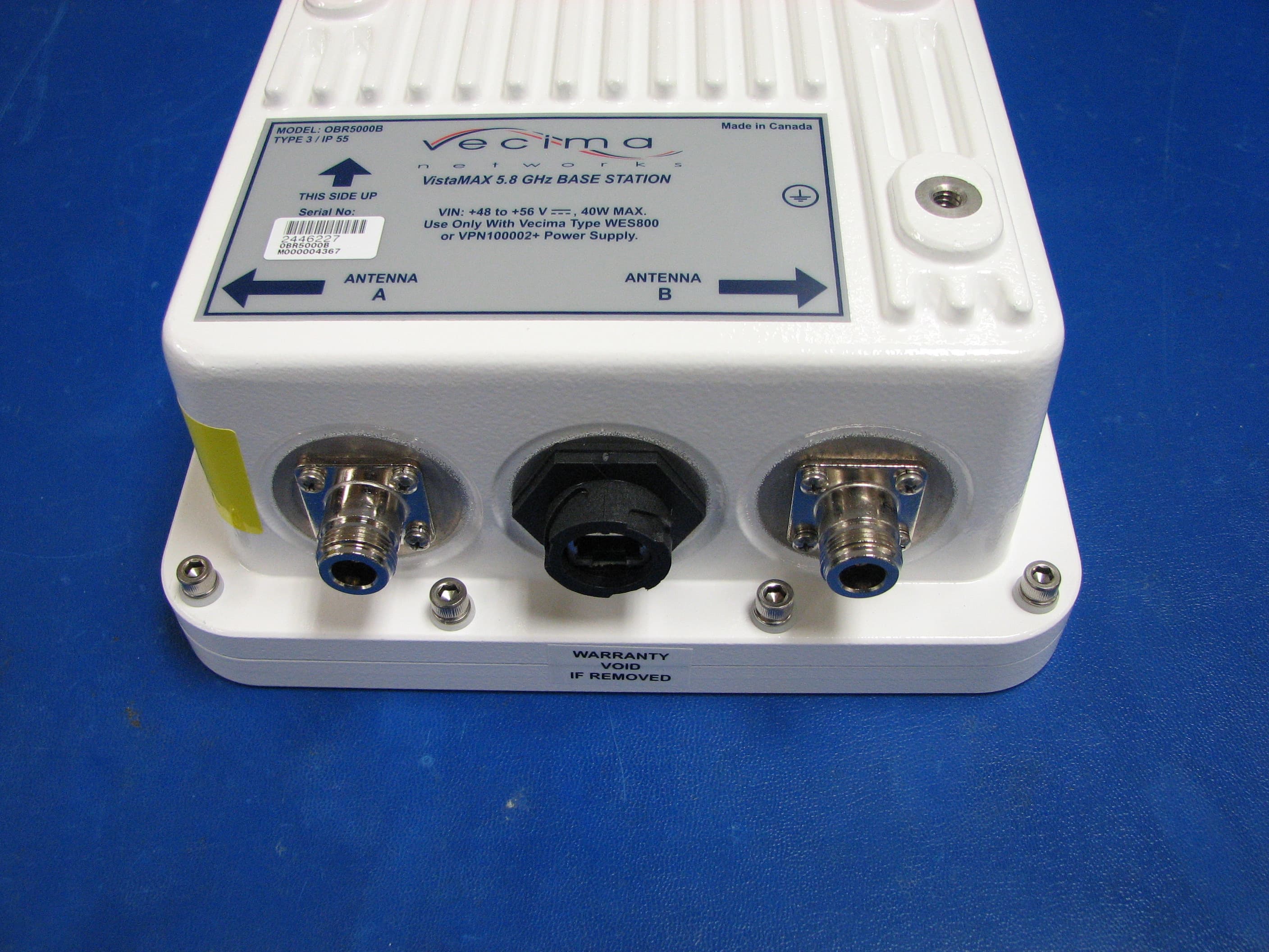 5 GHz Base Station Transceiver - FCC ID OPPOBR5000B - Vecima Networks Inc.